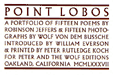 Title page from <i>Point Lobos</i>.